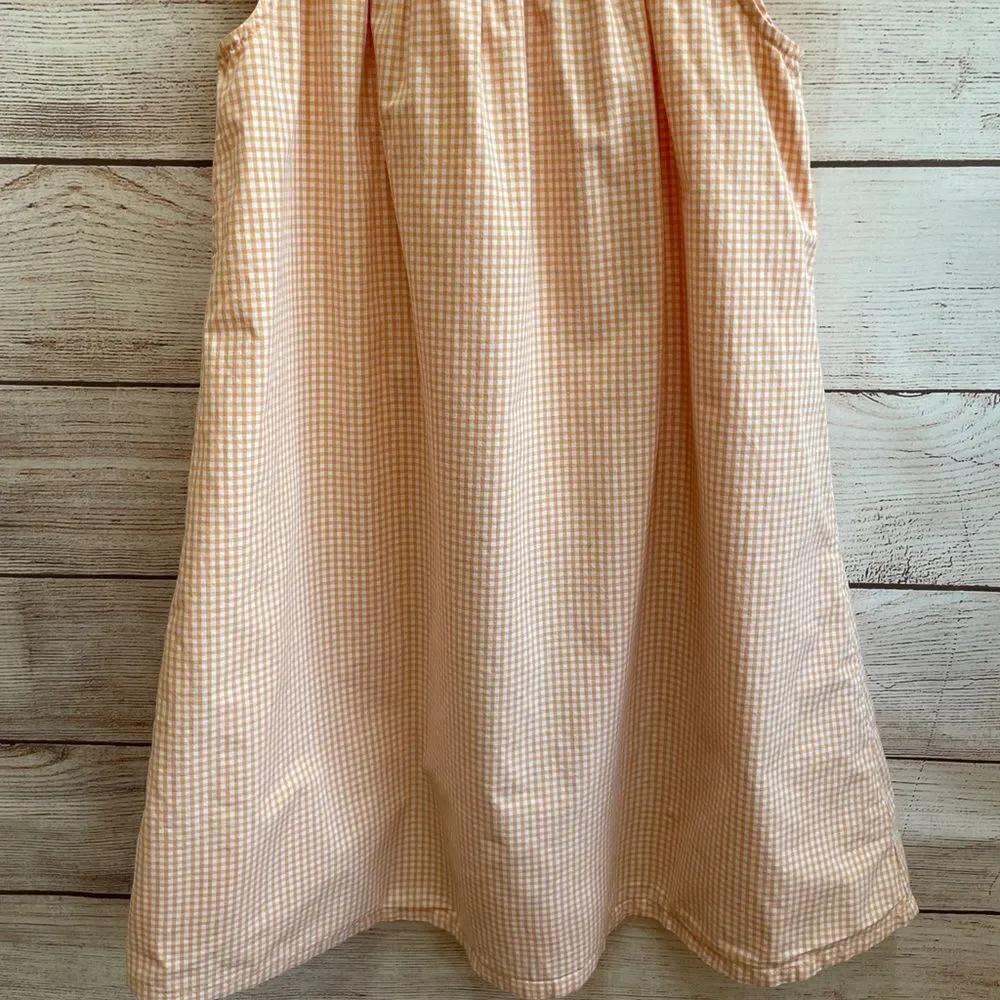 GYMBOREE SMOCKED GINGHAM DRESS WITH‎ EMBROIDERED BUTTERFLIES